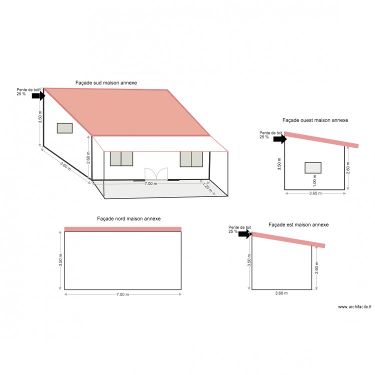 PCMI 5 Façades  Maison. Plan de 0 pièce et 0 m2