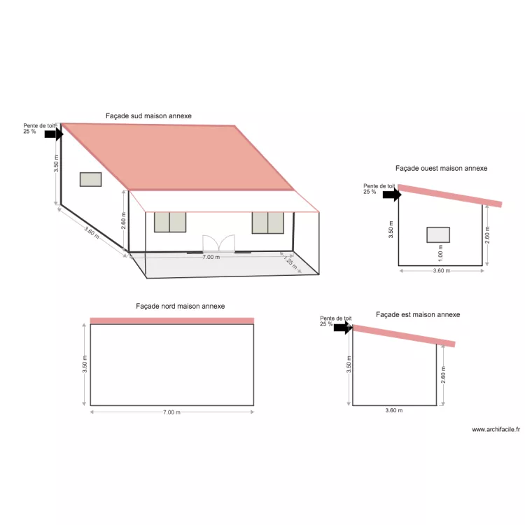 PCMI 5 Fa&ccedil;ades  Maison. Plan de 