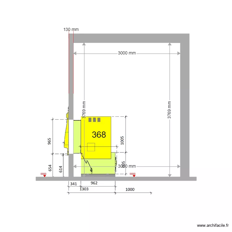 COUPE EXISTANT AIX LES MILES 368. Plan de 