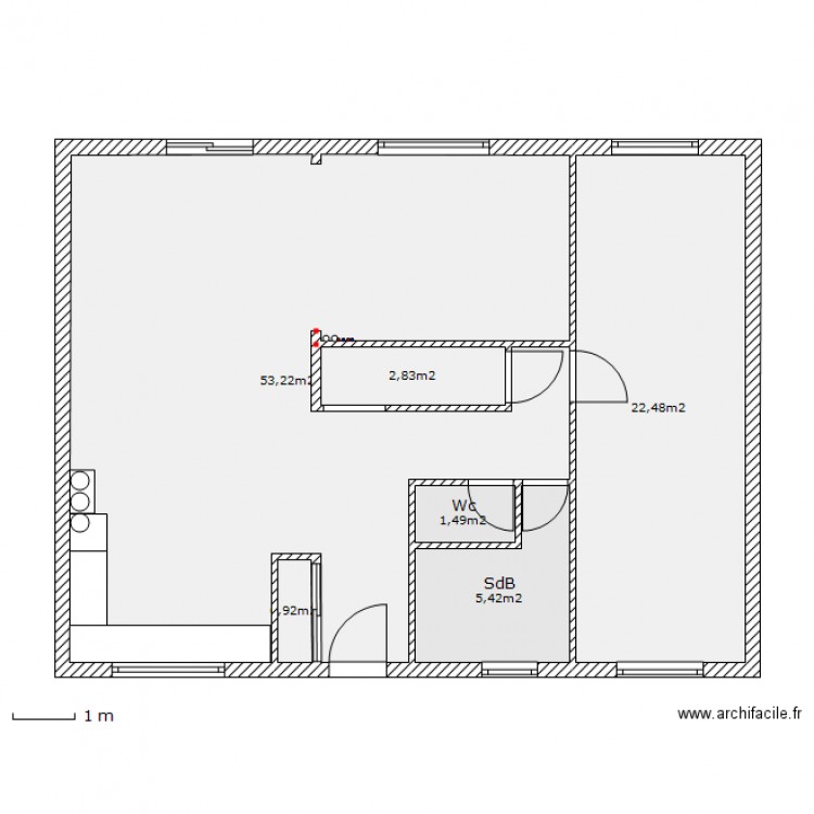 Fred et Cyrielle rdc modifié exemple. Plan de 0 pièce et 0 m2