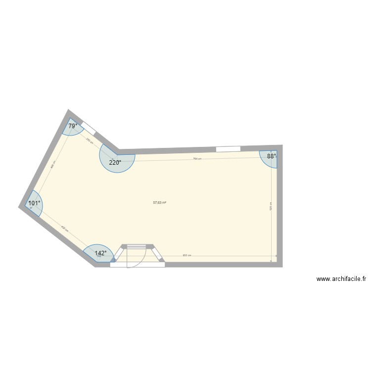 Magasin Plan  Commerce. Plan de 1 pièce et 58 m2