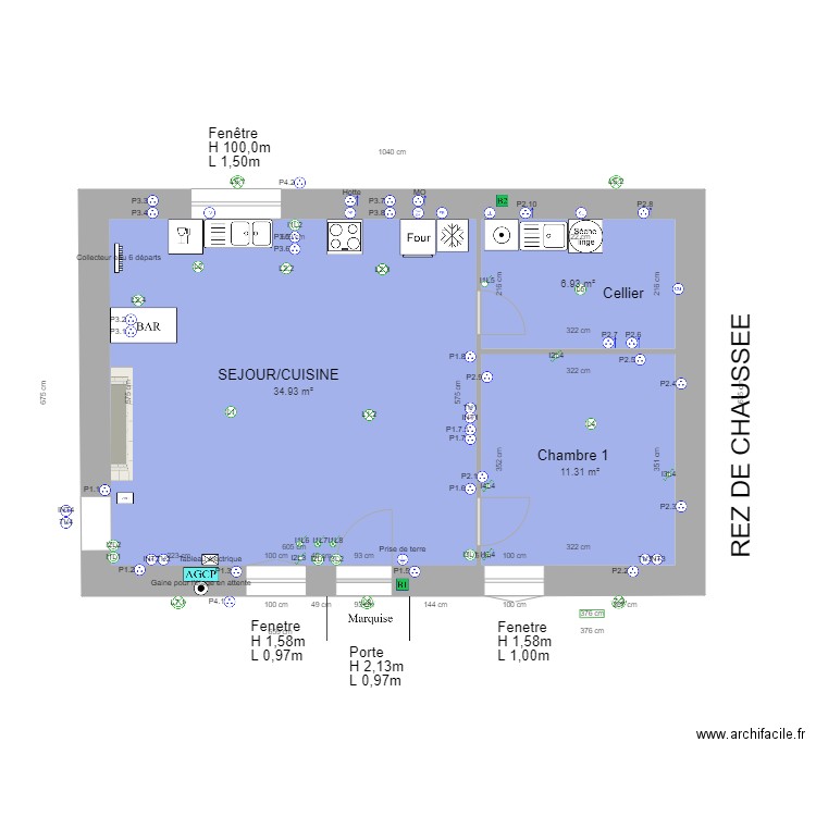 Maison 12 Le Râteau Partie ancienne uniquement Electricité. Plan de 0 pièce et 0 m2