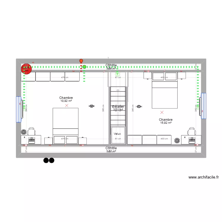 Arquenne 2èm grenier noir et blanc. Plan de Arquenne 2èm grenier noir et blanc. Plan de