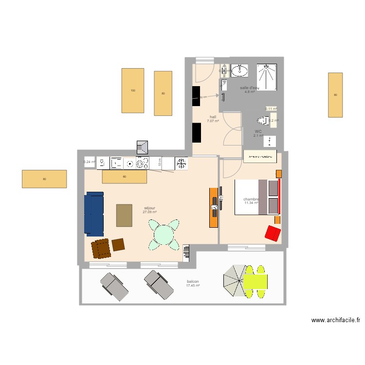 ave clemenceau fev 2019. Plan de 0 pièce et 0 m2