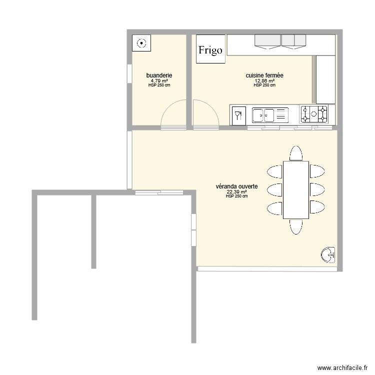 extension RDC. Plan de 0 pièce et 0 m2