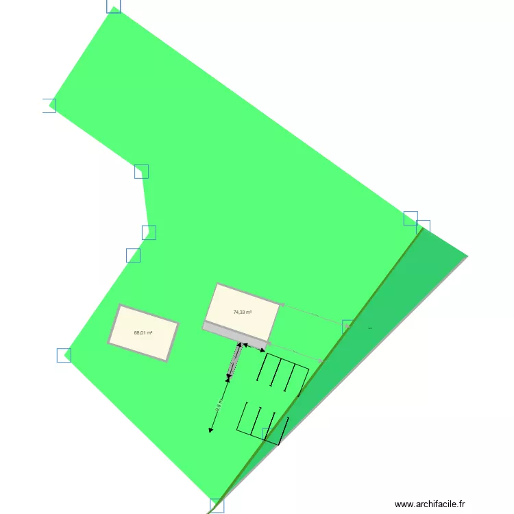cadastre terrain Montijo parking. Plan de 