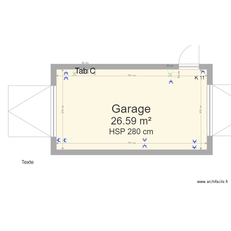 Schéma Position garage Tableau B électr. Plan de 0 pièce et 0 m2