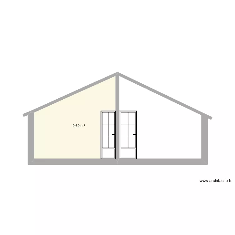 Fa&ccedil;ade 1 Lit et Mixe. Plan de 