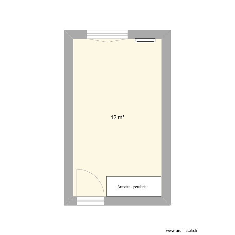 PLAN CHAMBRE 12 M2. Plan de 1 pièce et 12 m2