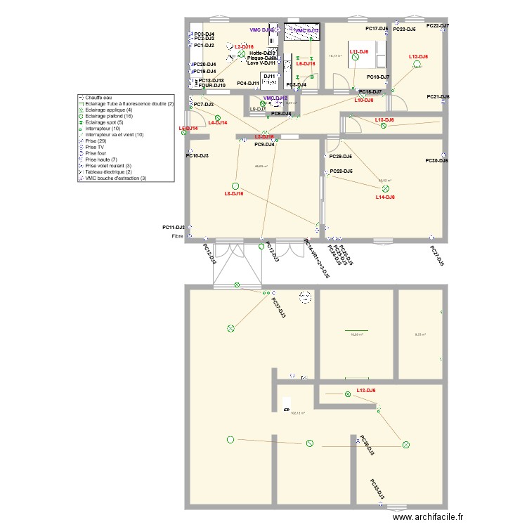 david2. Plan de 10 pièces et 251 m2