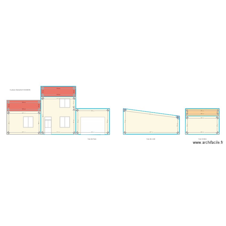 Plan façade Grand Bray avant. Plan de 0 pièce et 0 m2