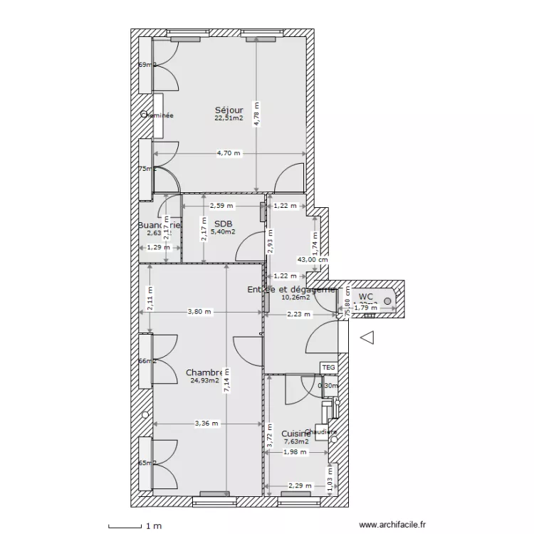 37 Gambetta Actuel. Plan de 37 Gambetta Actuel. Plan de