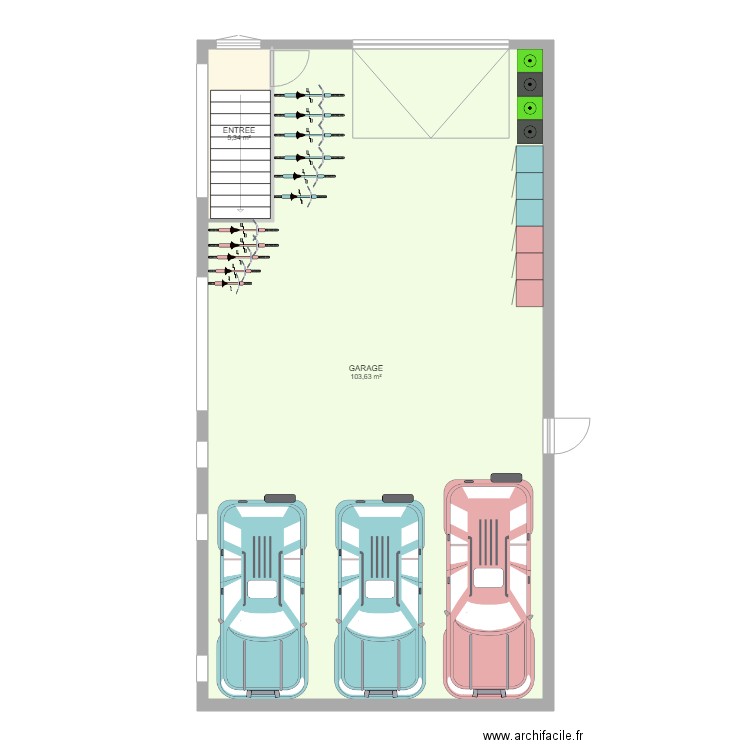 CARNOT GARAGE v3. Plan de 2 pièces et 109 m2