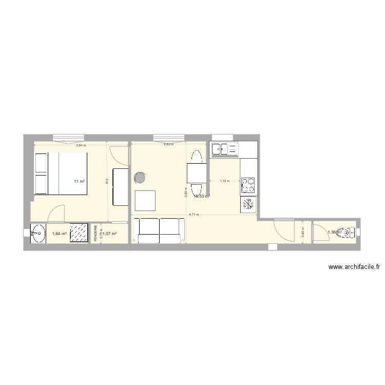 APPARTEMENT 2EME FACE. Plan de 0 pièce et 0 m2