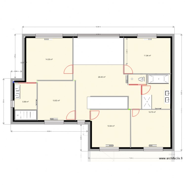 maison placo avec sanitaire pour réseau d hydrolique. Plan de 0 pièce et 0 m2