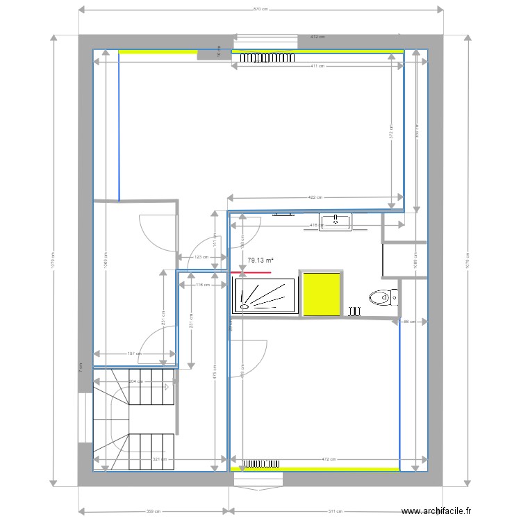 Hippolyte PINAUD 2 ième étage isolation essai 1 A 05 07 2020. Plan de 0 pièce et 0 m2