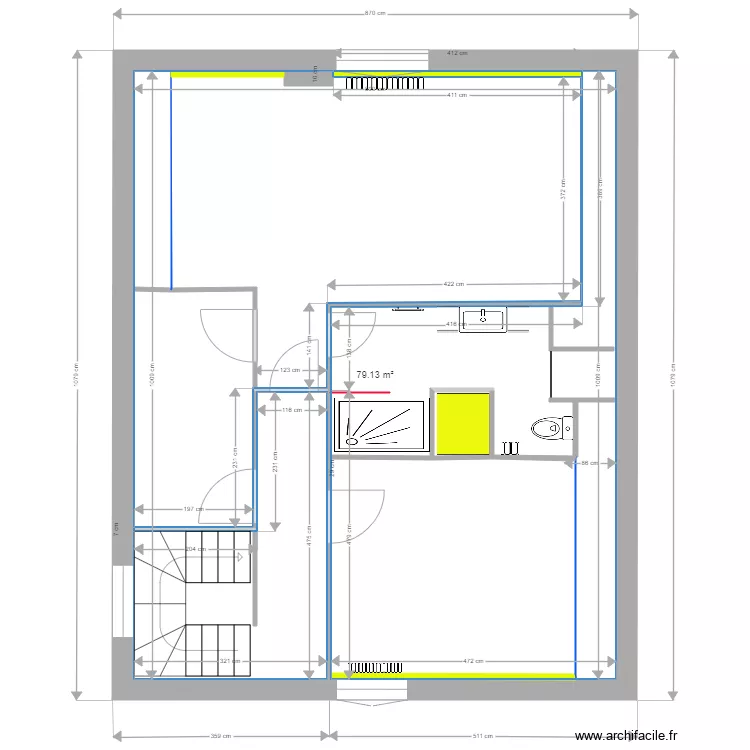 Hippolyte PINAUD 2 i&egrave;me &eacute;tage isolation essai 1 A 05 07 2020. Plan de 