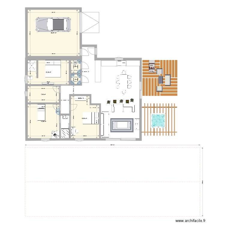 maison 10 plein pied sans ss sol avec garage. Plan de 0 pièce et 0 m2