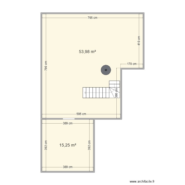 HAZARD Philippe. Plan de 2 pièces et 69 m2