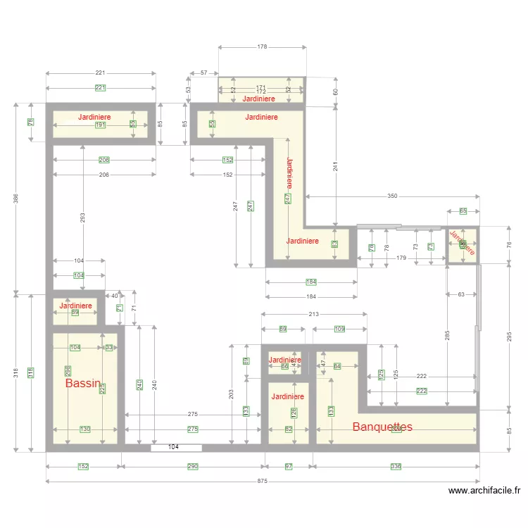 paysagiste terrasse arri&egrave;re. Plan de 