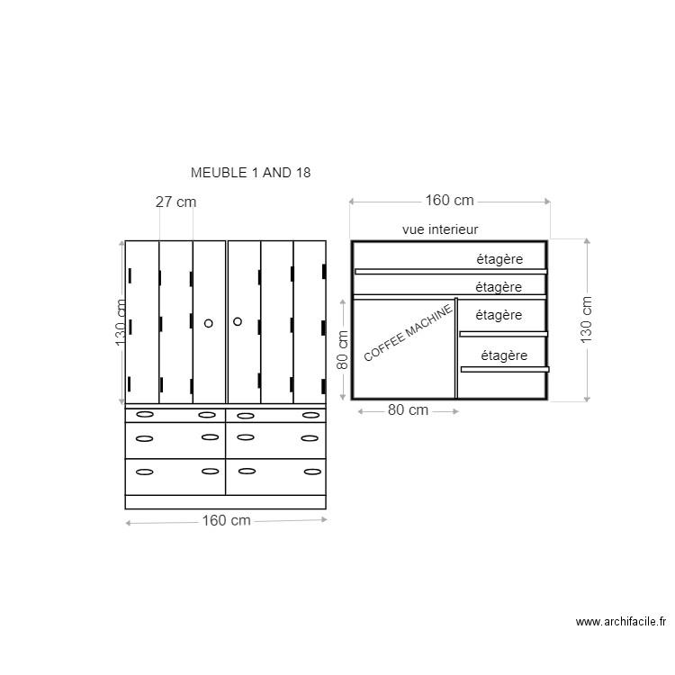 MEUBLE DE CUISINE CAFE. Plan de 0 pièce et 0 m2