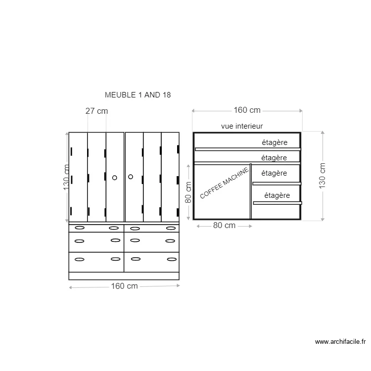 MEUBLE DE CUISINE CAFE. Plan de 