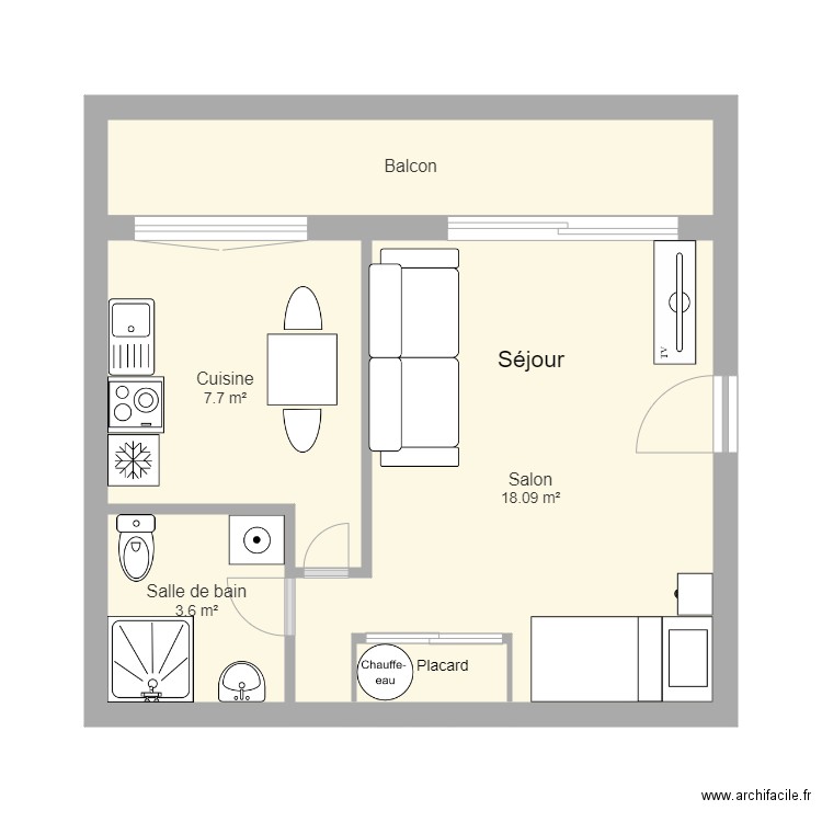 STUDIO ARCADES 3 sans cotes. Plan de 0 pièce et 0 m2