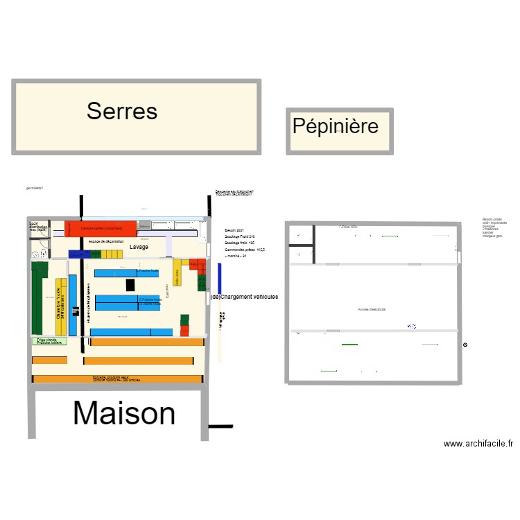 Hangar Corroy. Plan de 6 pièces et 265 m2