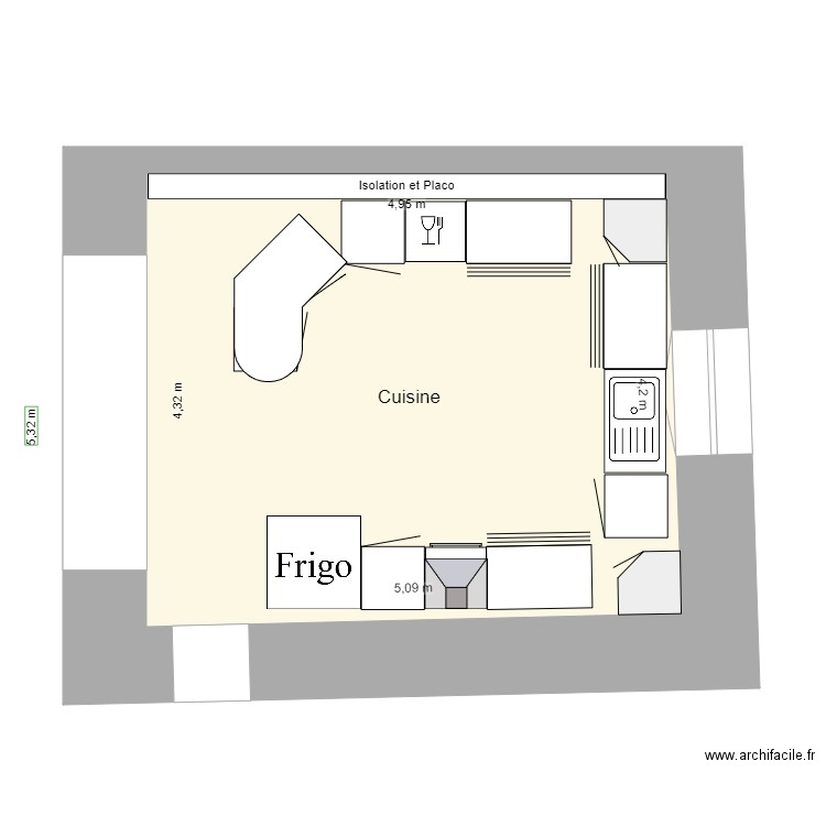 Cuisine. Plan de 0 pièce et 0 m2