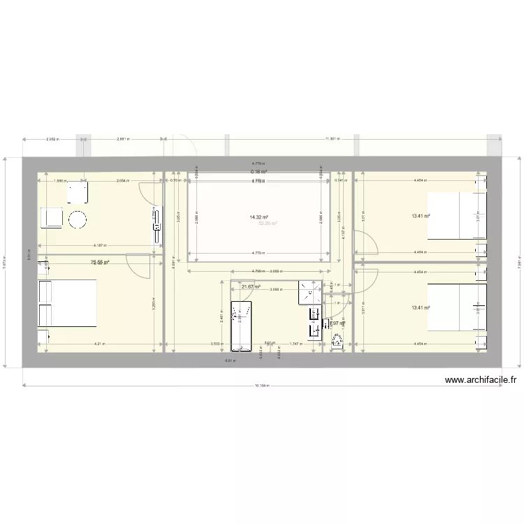 plan n1 nouvelle maison avec &eacute;tage. Plan de 