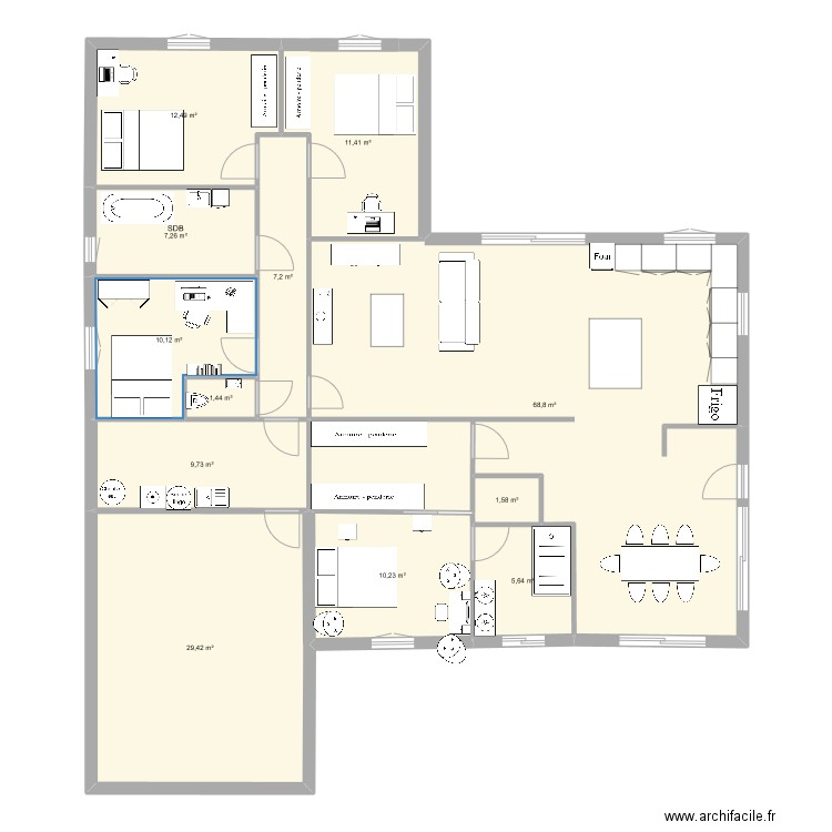 QUENTIN1.5. Plan de 12 pièces et 175 m2