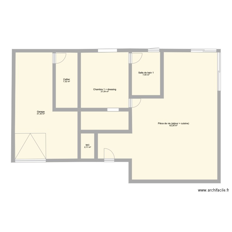 V2 Ecotay. Plan de 6 pièces et 132 m2