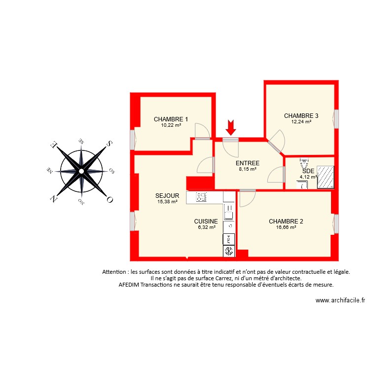 BI6801. Plan de 11 pièces et 76 m2