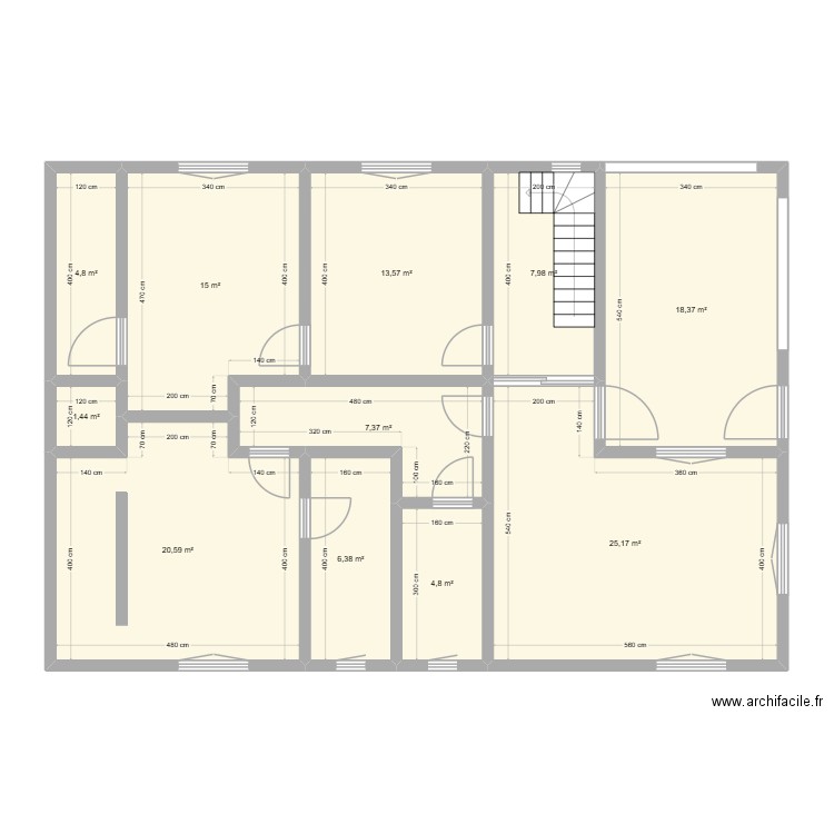MAISON COSY Rplus1. Plan de 11 pièces et 125 m2