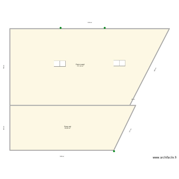 Lardet - Toiture. Plan de 2 pièces et 164 m2