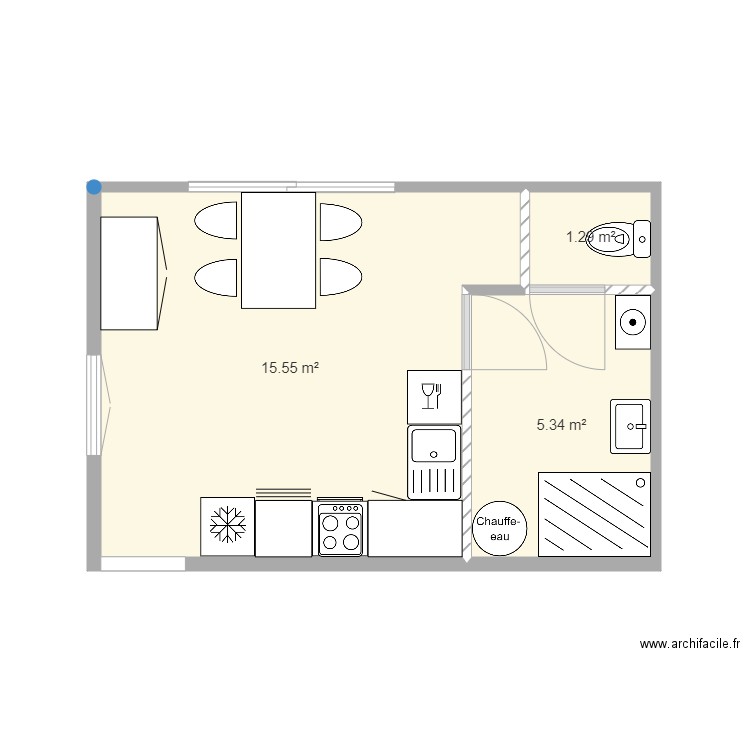 Cuisine creuse. Plan de 0 pièce et 0 m2