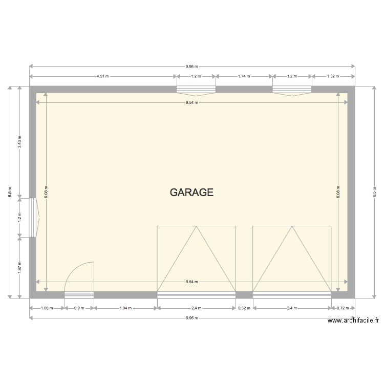 garage 2. Plan de 0 pièce et 0 m2