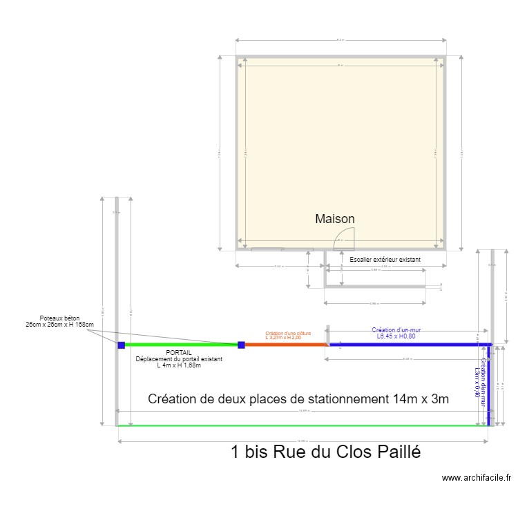 Clos Paillé Terrain après transformation. Plan de 0 pièce et 0 m2
