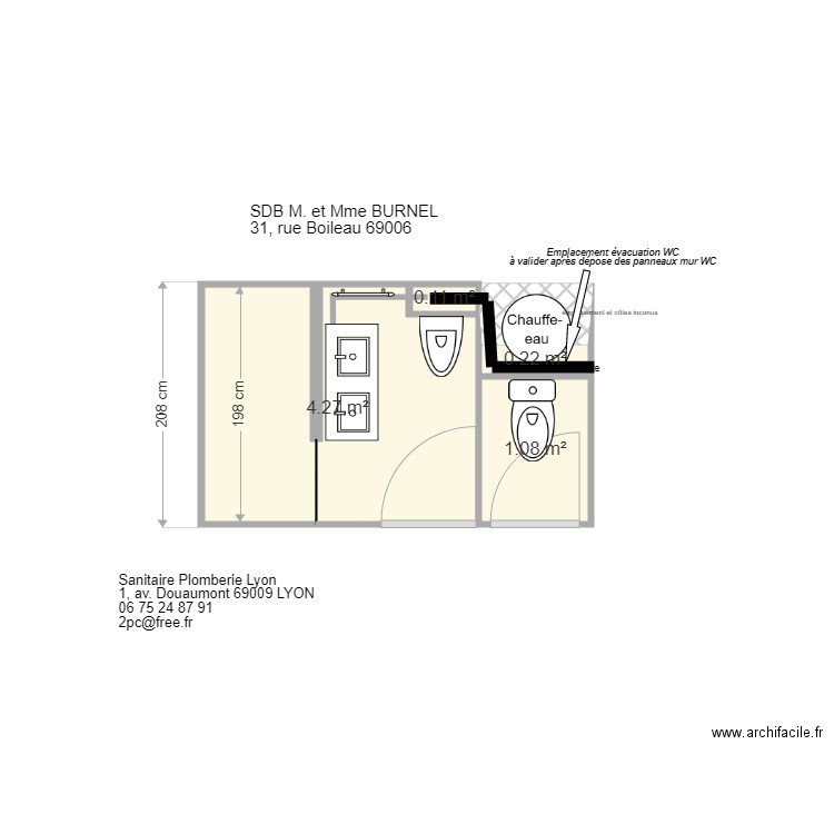 Rénovation SDB   BURNEL. Plan de 0 pièce et 0 m2