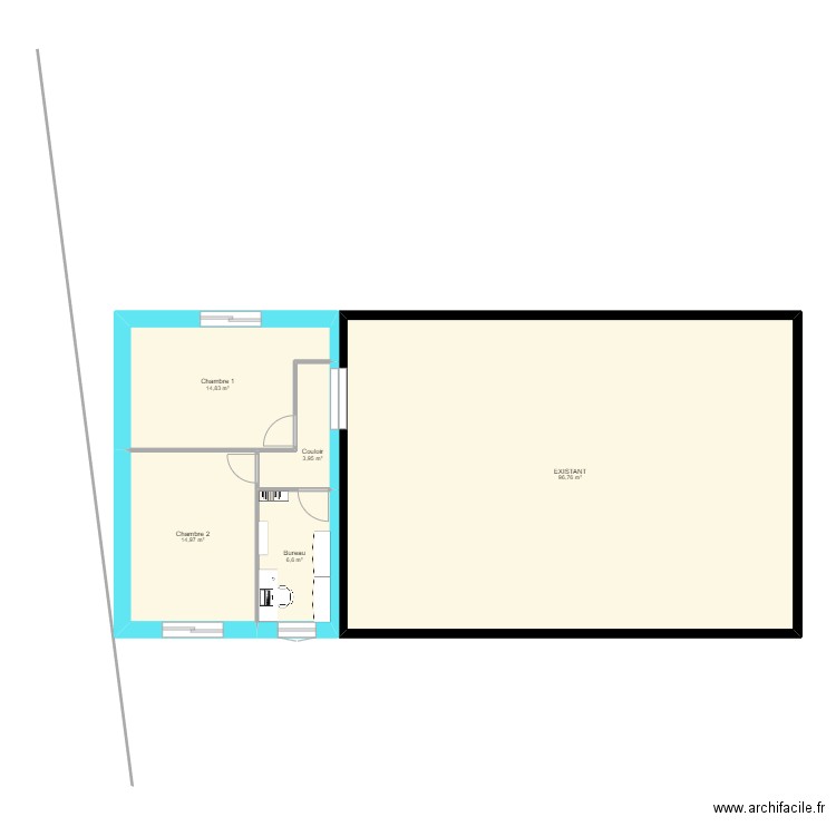 extension finale. Plan de 5 pièces et 137 m2