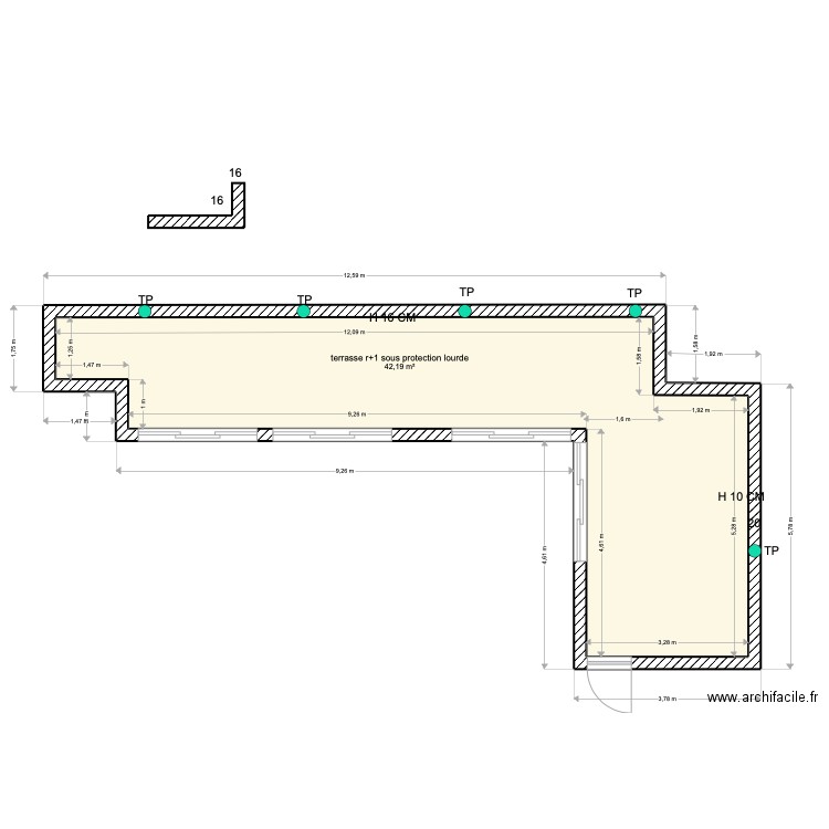 ENERCAL villa . Plan de 1 pièce et 42 m2