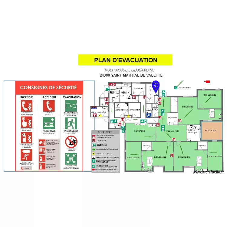CRECHE NTN EVAC. Plan de 