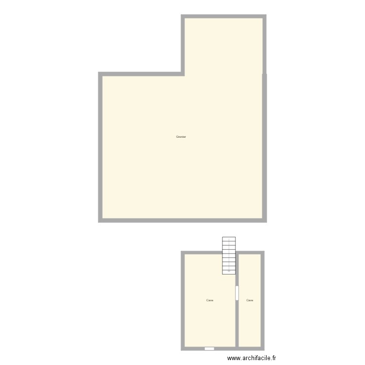 Croquis BEAUCOURT Grenier et cave. Plan de 0 pièce et 0 m2