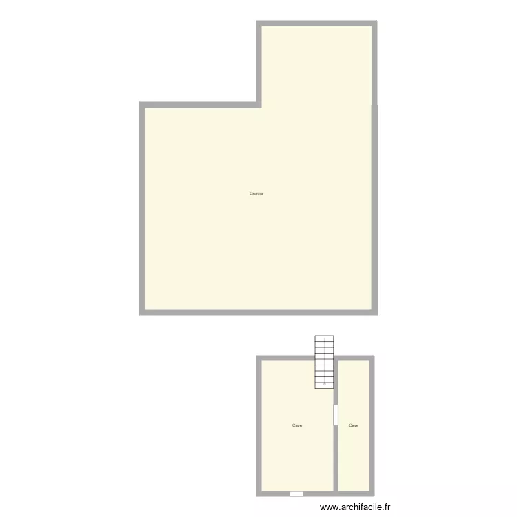 Croquis BEAUCOURT Grenier et cave. Plan de 