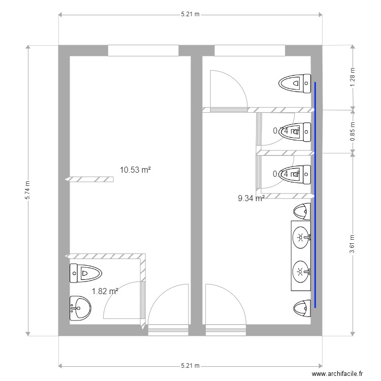 Dossier Ecole  Plan Sanitaire . Plan de 0 pièce et 0 m2