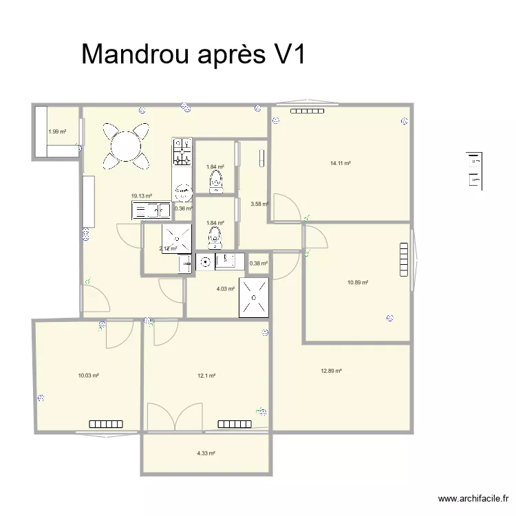 Castelneau Mandrou apr&egrave;s. Plan de 