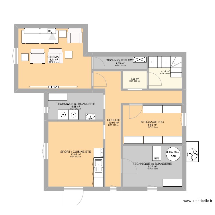 BLR SOUS SOL. Plan de 0 pièce et 0 m2