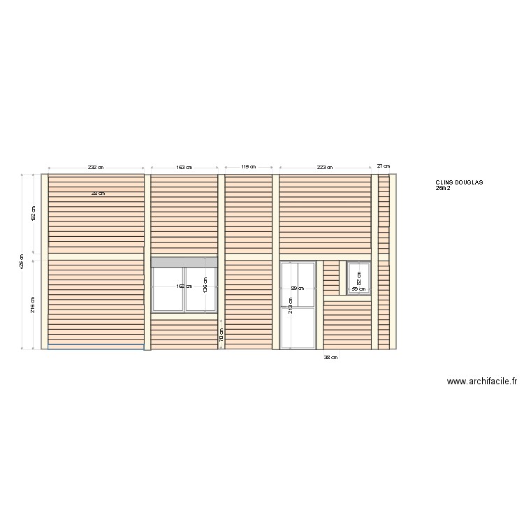 1 FACADE SUD EST. Plan de 0 pièce et 0 m2