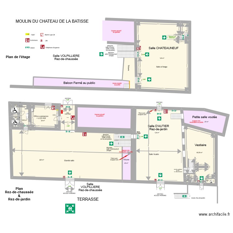 Moulin La Batisse 9. Plan de 8 pièces et 338 m2