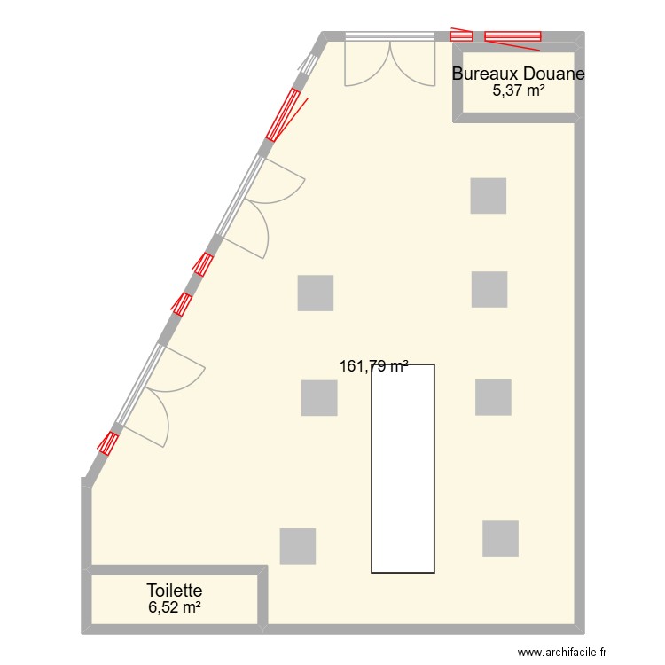 Mybrodeire. Plan de 3 pièces et 174 m2